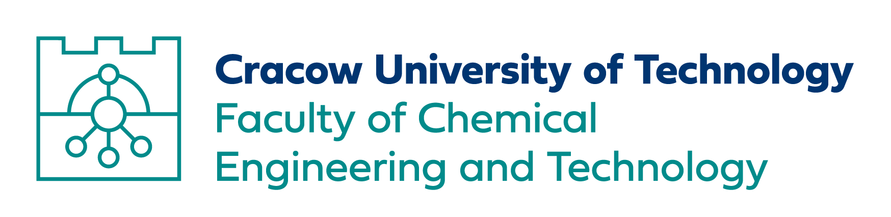 asymetryczne logo Wydziału Inżynierii i Technologii Chemicznej do stosowania samodzielnie lub z sygnetem Politechniki Krakowskiej